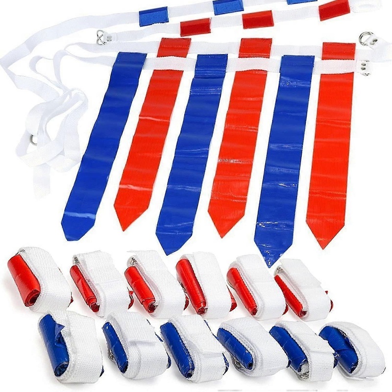 12 Player 3 Flag Football Set – 12 Belts With 36 Flags [ 18 Red & 18 Blue Flags ]