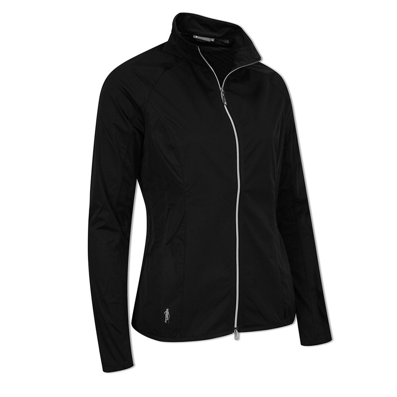 Glenmuir Ladies Lightweight Showerproof Performance Golf Jacket in Black