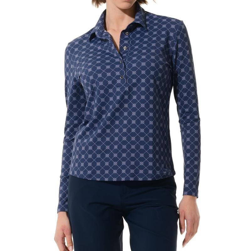 MDC Vintage Print L/S Polo – Navy
