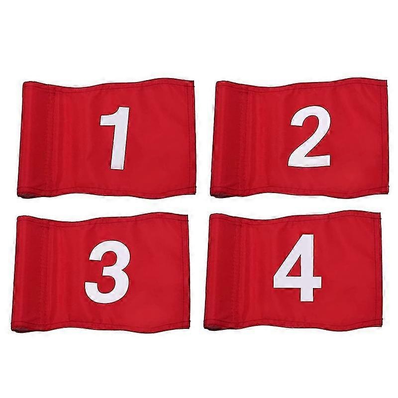 Numbered Golf Flag with Tube Inserted, 8Inch L x 6Inch, Putting Green Flags for Yard, 420D Nylon