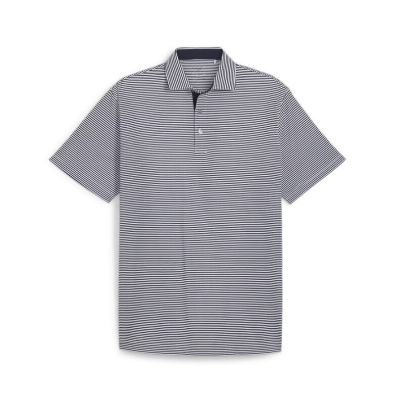 Puma Isle Pique Polo Shirt Dark Navy/White Stripe UK Size XL