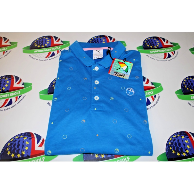 Puma limited edition Arnold Palmer legacy print polo shirt blue size small