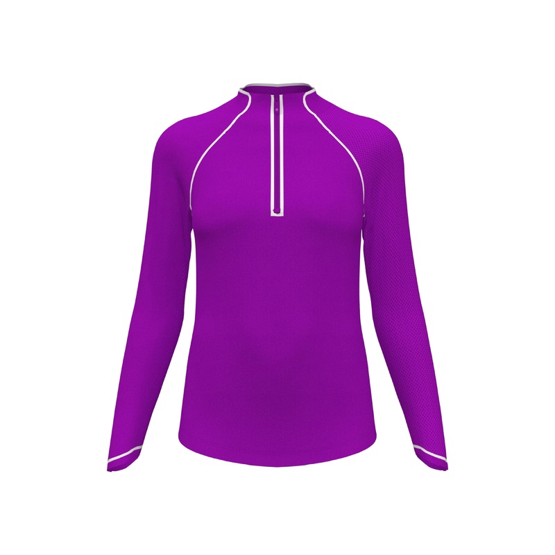 Women’s Solid Long Sleeve Tennis Shirt with Sun Protection