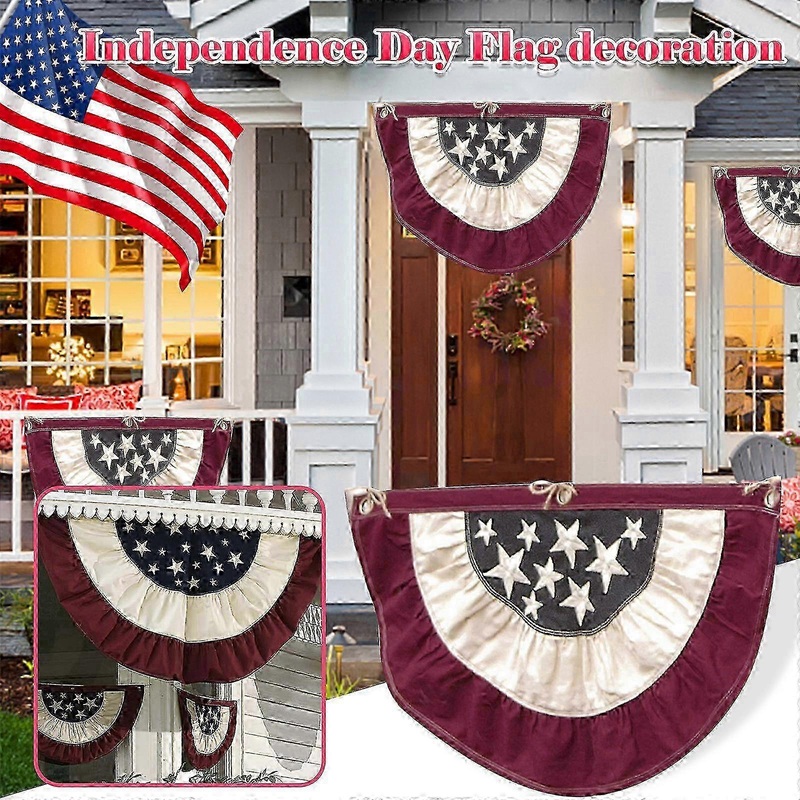 2025 Pleated Flag USA Bunting DecorationPatriotic Flag Fan