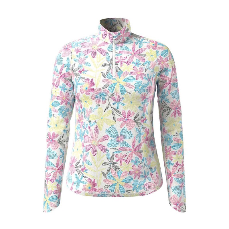 Callaway Ladies Long Sleeve Golf Top in Chevron Floral Print – Small Only Left