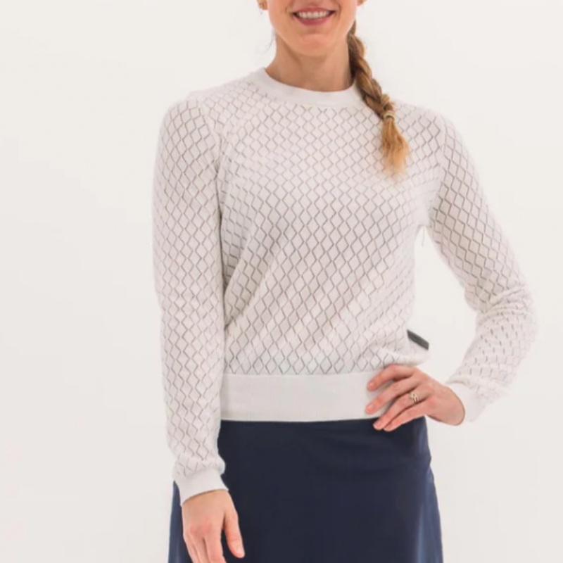 Foray Golf Pointelle Sweater – White