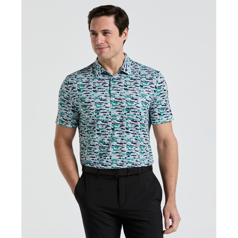 Men’s Palm Tree Bunker Print Golf Polo
