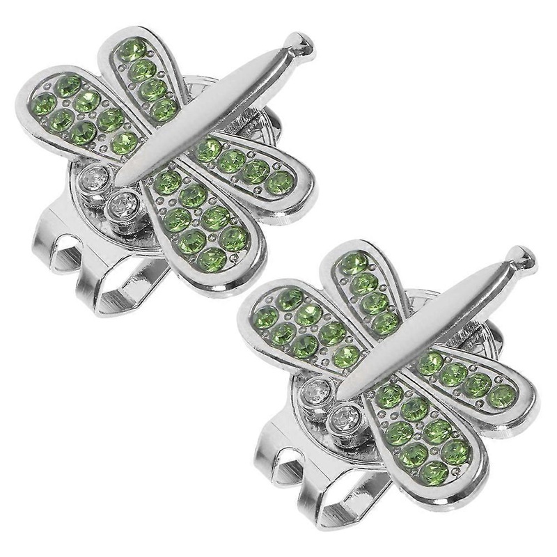 Metal Golf Hat Markers 2Pcs Dragonfly Shaped Magnetic Design Portable Golf Supplies Light Green