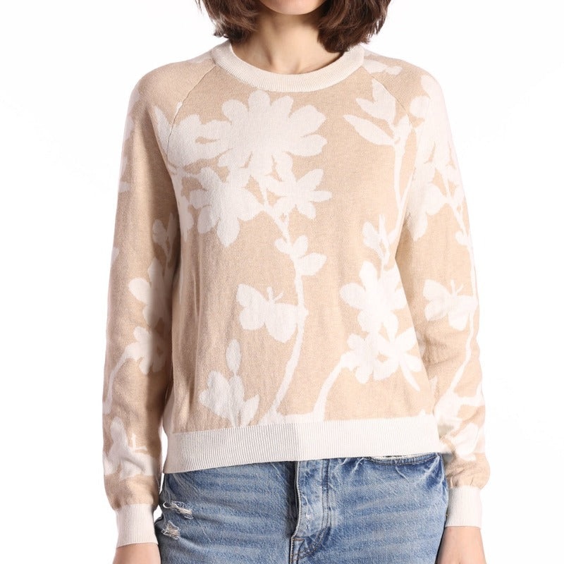 Minnie Rose Floral Reversible Sweater – Brown Sugar