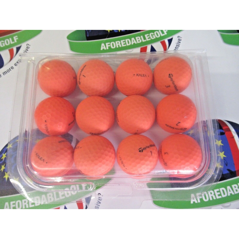 12 Taylormade Kalea Matte Finish Peach Golf Balls Pearl/Pearl 1 Grade