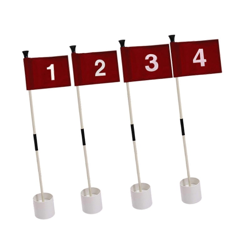 4x Golf Flagsticks Portable Golf Flag and Cup for Yard Driving Range Outdoor