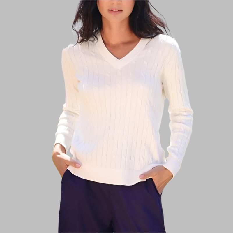 Alashan Cashmere April V-Neck Sweater – Off White