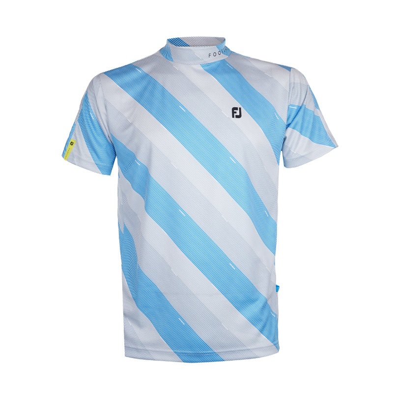 FOOTJOY Japan Print Mock Men’s Short Sleeve Shirt (Neo Blue)