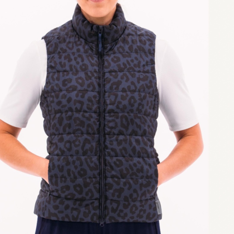 Foray Golf Edit Quilted Packable Vest – Navy Leopard