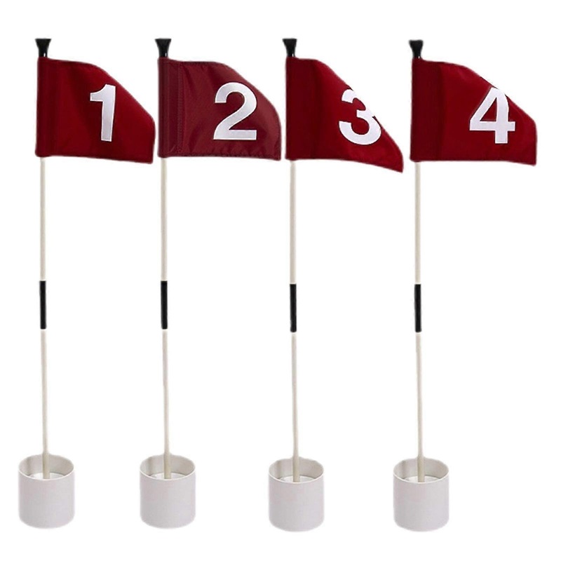Golf Flagstick Practice Putting Green Flags For Yard And Driving Range Pin Flags Cup Set, Portable 2Section Design