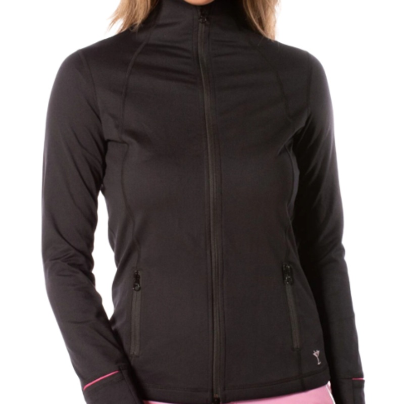 Golftini Double Zip Tech Jacket – Black/Pink
