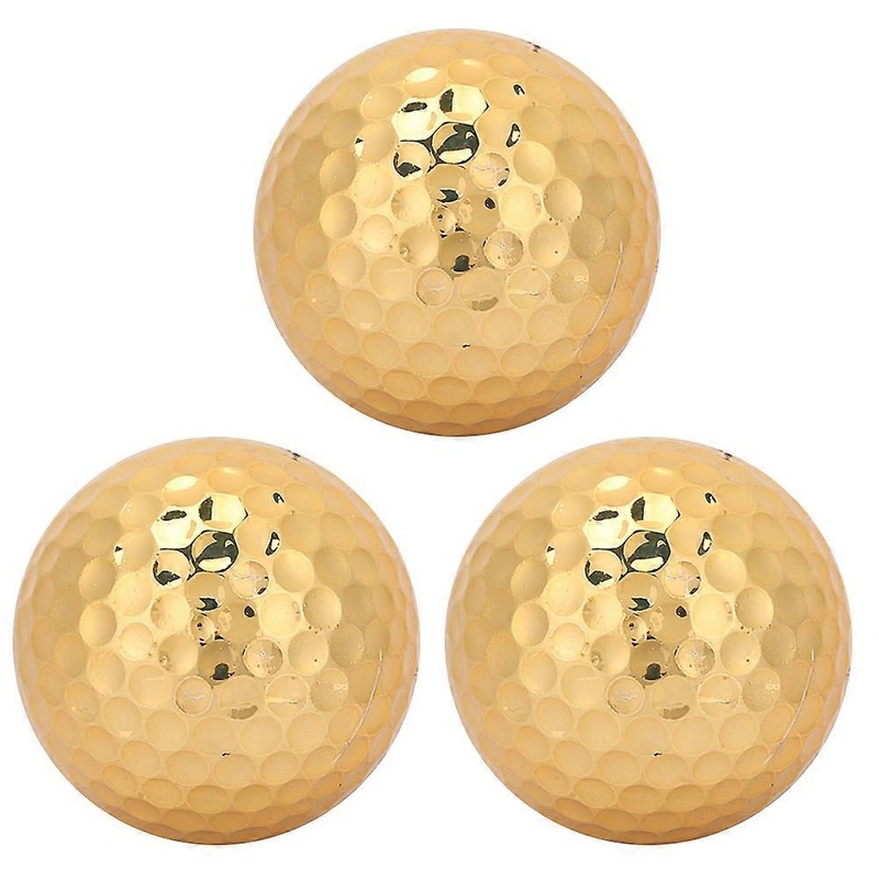 Nimomo 3Pcs Golden Golf Balls Golf Balls Bulk Golf Ball Accessory for Golf Clubs Golfers Lovers Beginners Golf Practicing