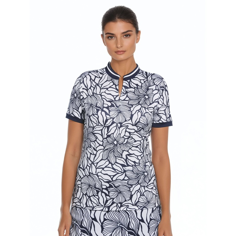 Women’s Abstract Floral Golf Shirt