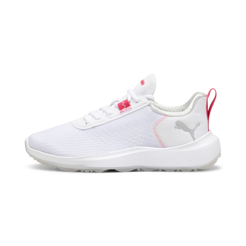 Puma Women’s Fusion Crush Golf Shoes in White and Garnet Rose