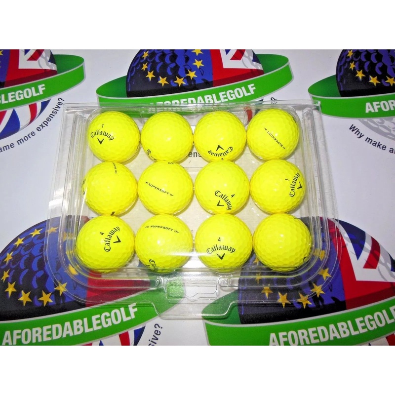 12 Callaway Supersoft Optic Yellow Golf Balls Pearl/Pearl 1 Grade