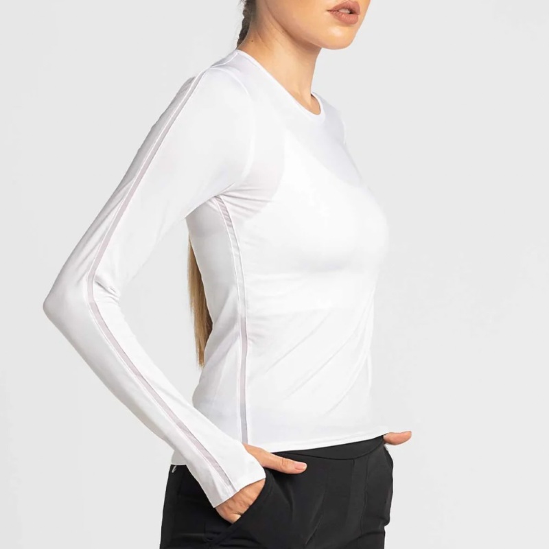 InPhorm Classic L/S Crew Neck Top – White