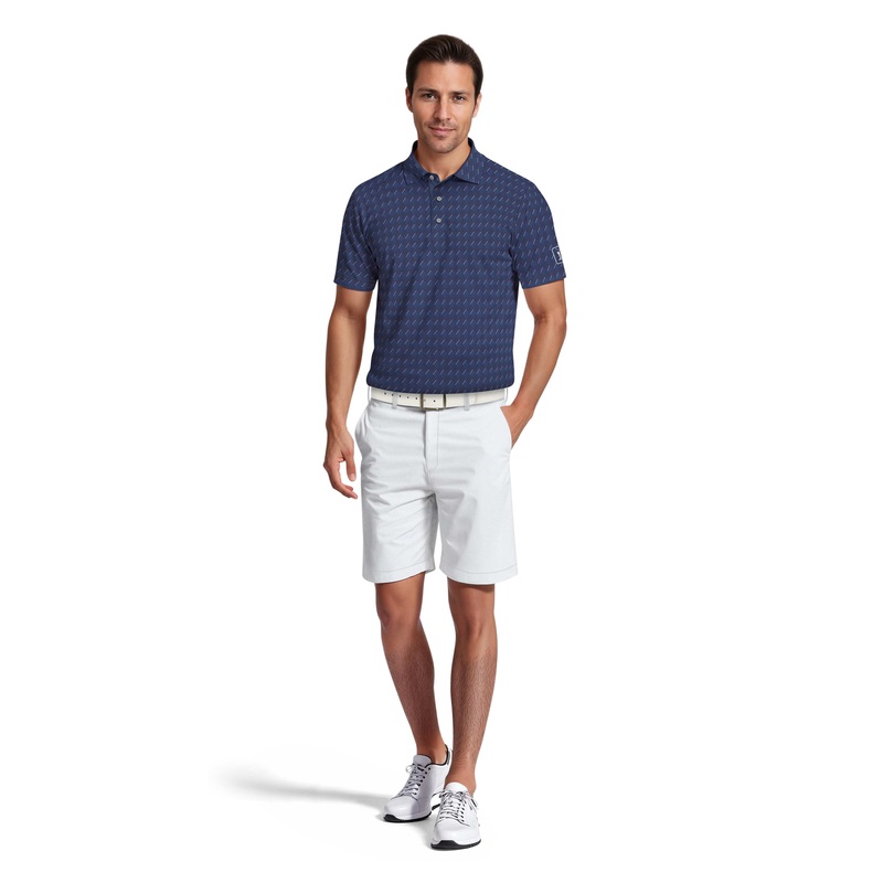 Men’s All-Over Motion Geo Print Golf Polo