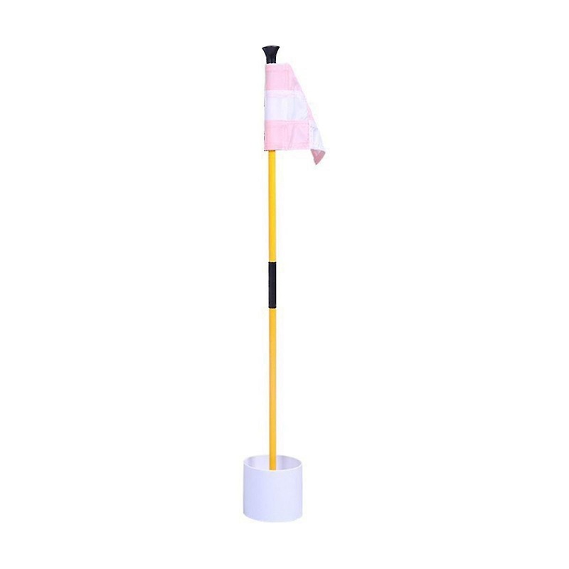Pink And White Golf Green Flag, Colorful Two-section Checkered Green Target Hole Cup Flagpole, Golf Supplies