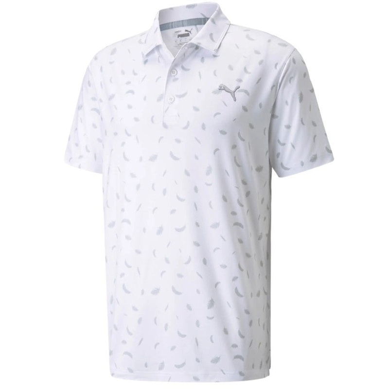 Puma Cloudspun Feathers polo shirt bright white-high rise uk size small
