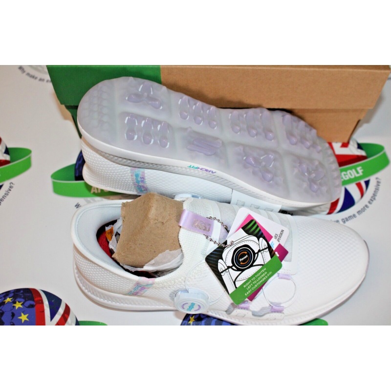 Skechers Ladies Go Golf Elite 5 Slip-On Golf Shoes White/Lavender UK Size 5