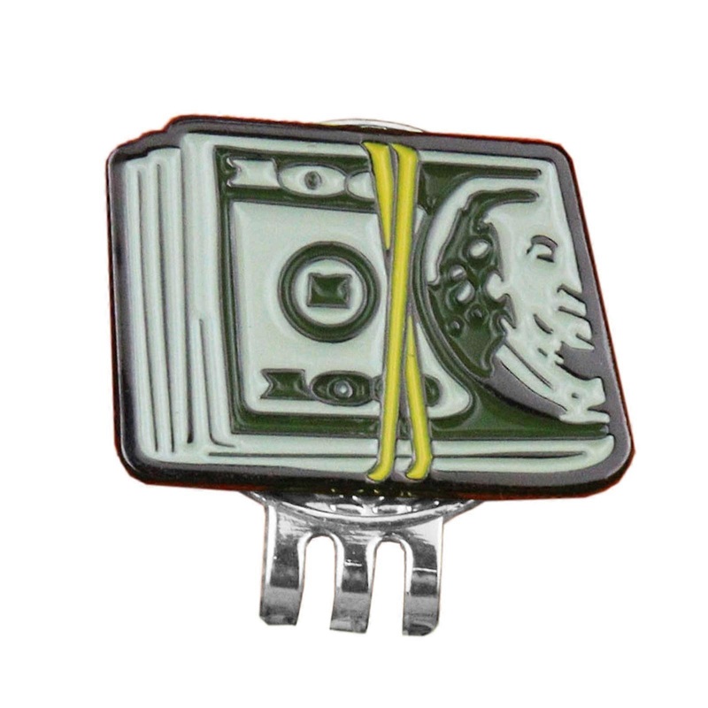 Dollar Bill Golf Ball Markers with Metal Magnetic Hat Clip Golf Bag Accessory Golf Putting Alignment Aiming Cap Clip