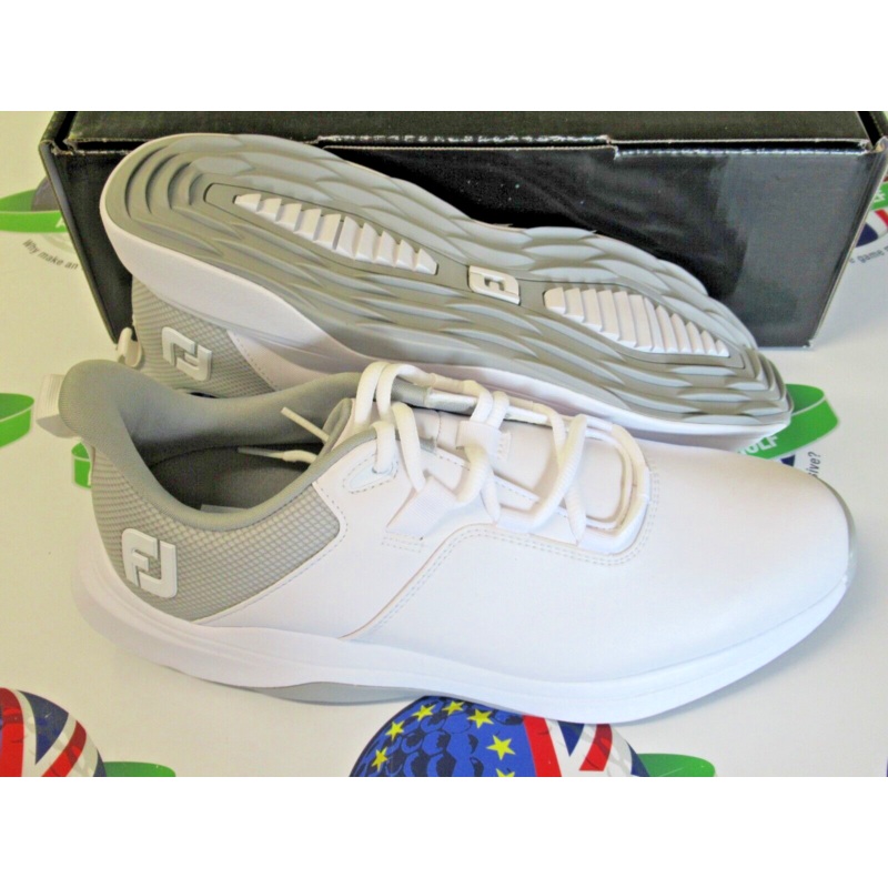 footjoy prolite waterproof golf shoes white/grey uk size 9.5 medium 56924k