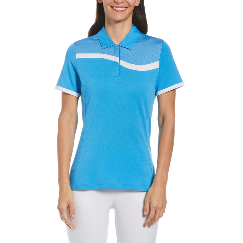 Women’s Asymmetrical Color Block Golf Polo