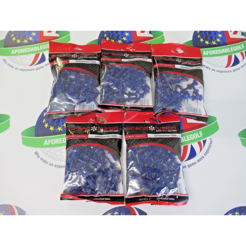 X5 Packs The Golfers Club Collection Blue 18Mm Graduated Tees 150 Tees In Total