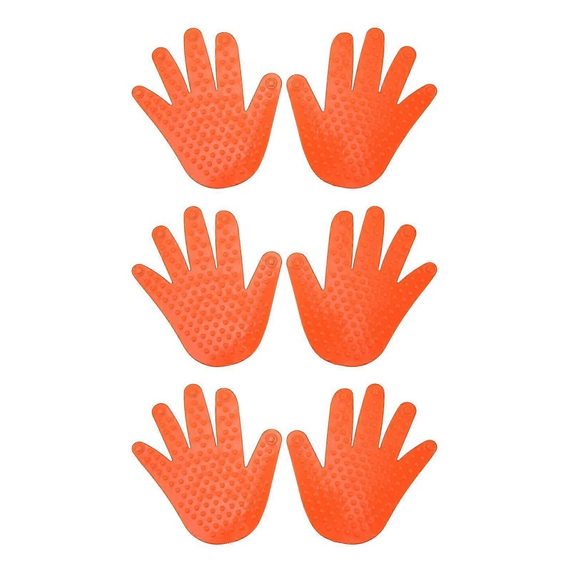 3pairs Hand Shaped Floor Markers Pvc Non Slip Handprints Spot Marker Sports Set For Preschool Education Kindergarten