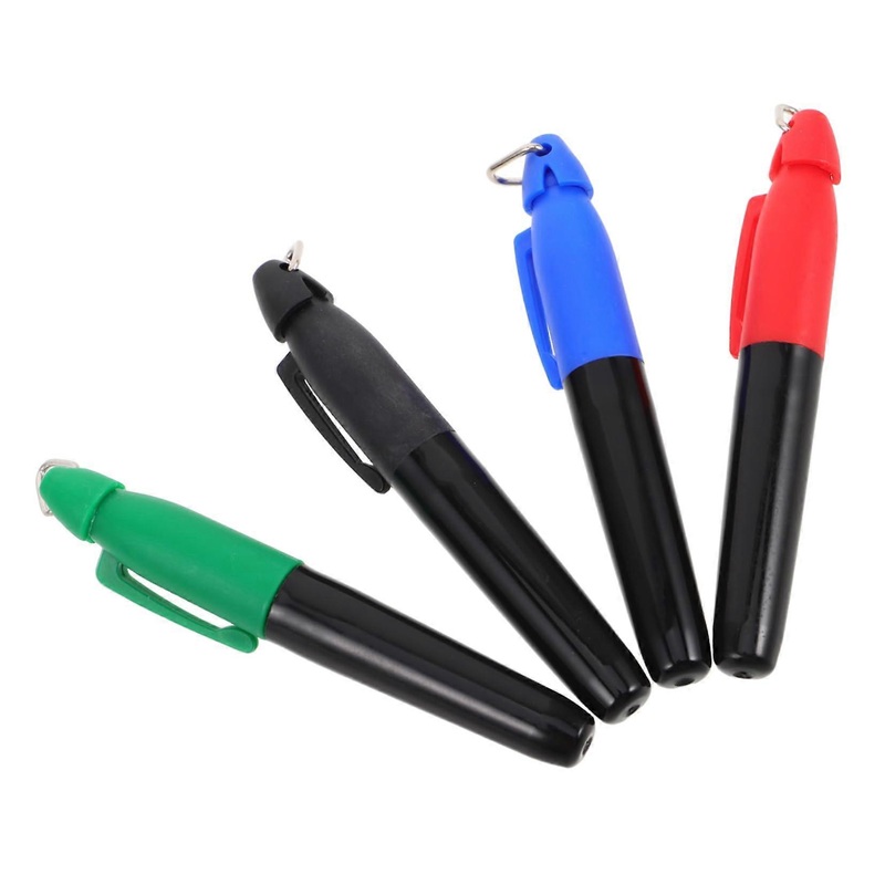 4pcs Golf Ball Marker Pens with Triangle Hook Iron Clip Golf Ball Line Drawing Marking Pen Plastic Multifunctional Golf Alignment Tool