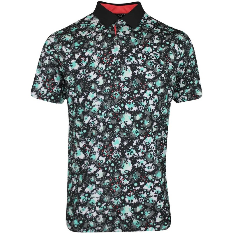 Cloudspun Abstract Camo Polo – Black/Aquatic