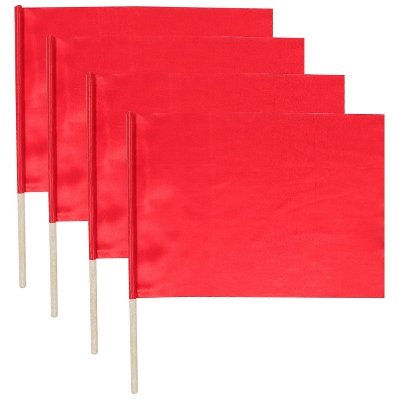 Football Flags for Referees Signaling Outdoor Sports Polyester 4Pcs
