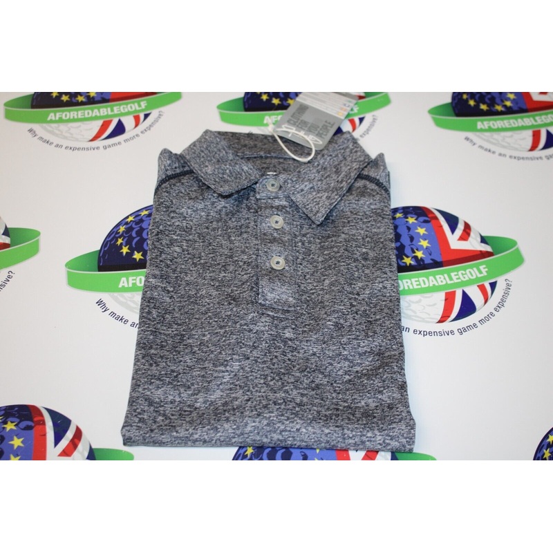 Garbinc Ben Junior Boys Polo Shirt Navy/Grey Marl Size Medium Ages 7-8