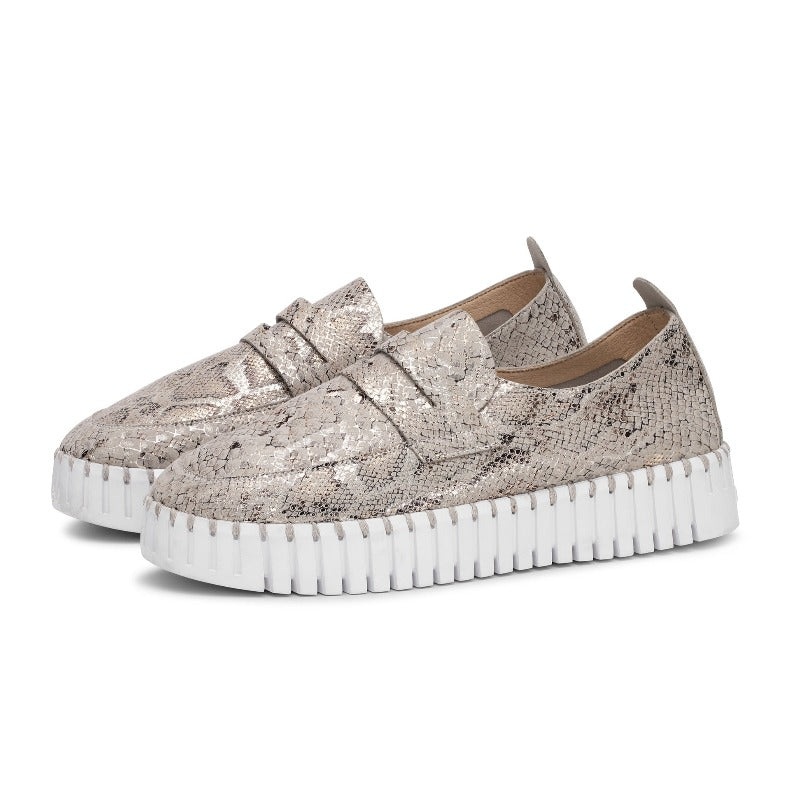Ilse Jacobsen Tulip Snakeskin Platform – Wheat