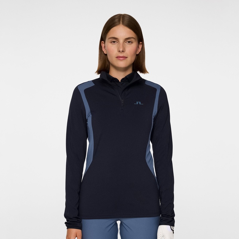 J.Lindeberg Ladies Navy Lightweight Mid-Layer with Brushed Inner