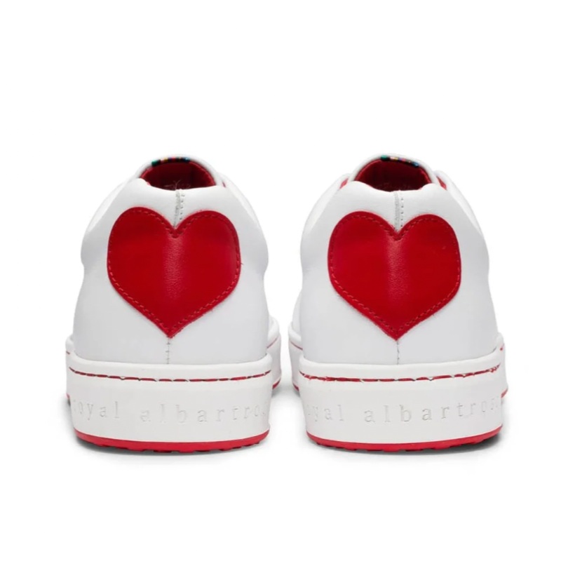 Royal Albartross Queen of Hearts Shoe – White/Red