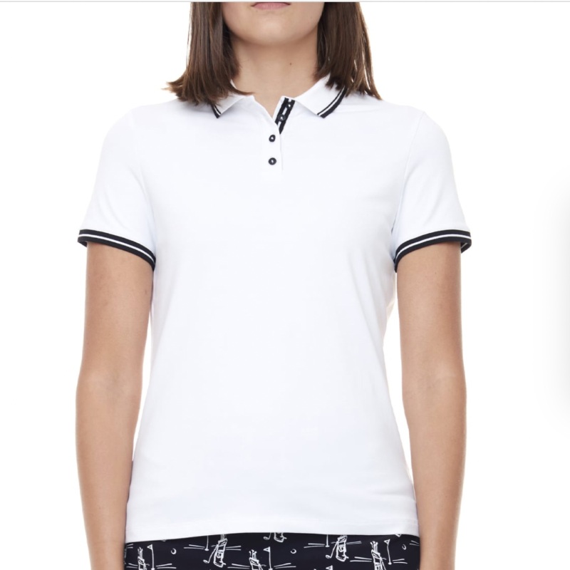Swing Control S/S Pique Polo – White/Black