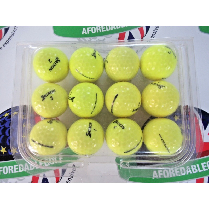 12 Srixon Ad333 Optic Yellow Golf Balls Pearl/Pearl 1 Grade