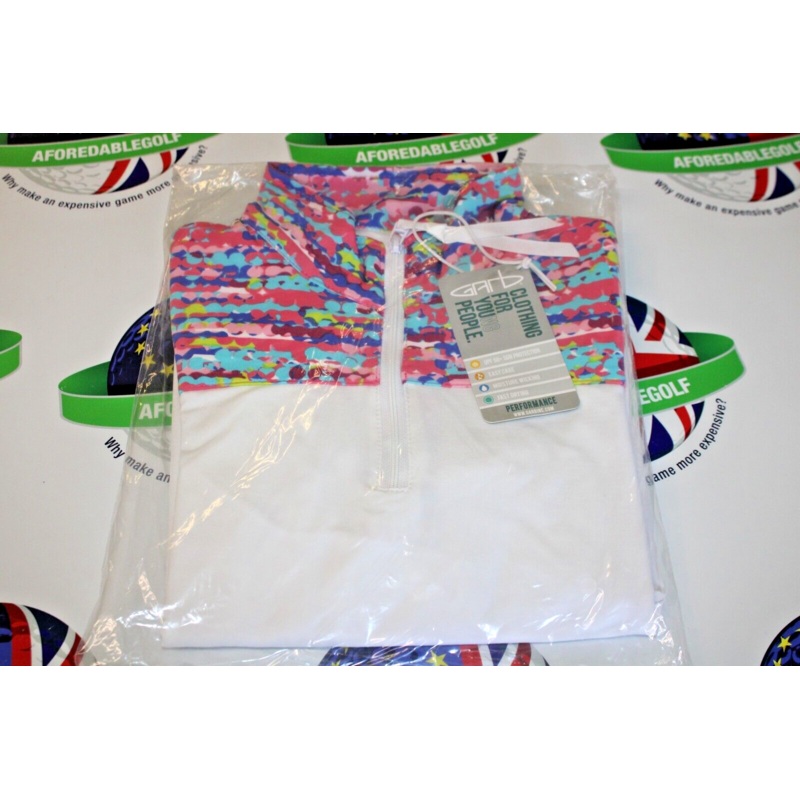 Garbinc Elizabeth Junior Girls 1/2 Zip Pullover White/Multi Medium Ages 7-8