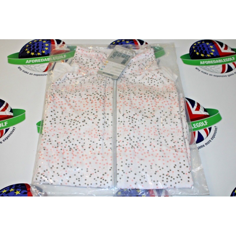 Garbinc Reese Junior Girls 1/2 Zip Pullover White/Pink Dots Large Ages 9-10