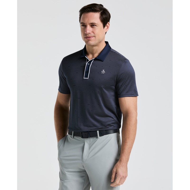 Men’s Stripe Golf Polo|Aquarius|Galapagos Green|Lilac Sachet|Black|Black Iris|White|XS|S|M|L|XL|XXL|XXXL