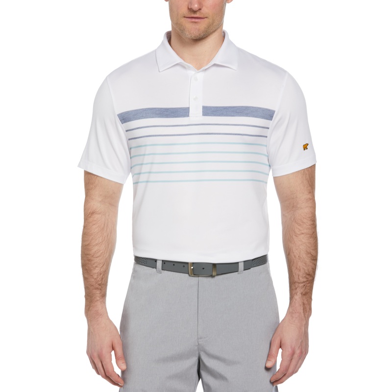 Men’s Short Sleeve Chest Stripe Print Polo