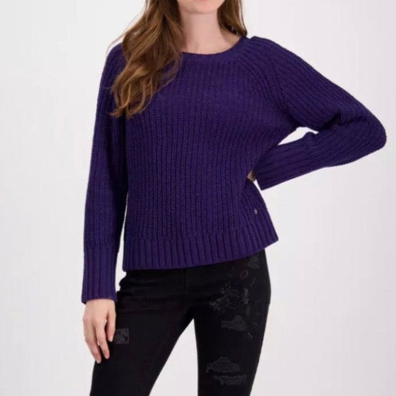 Monari Chenille Crewneck Sweater – Ink(purple)