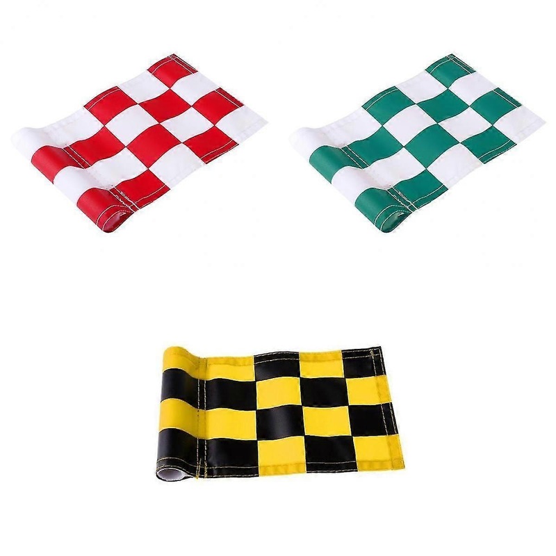 3pc Golf Practicing Training Nylon Putting Green Chequered Flags