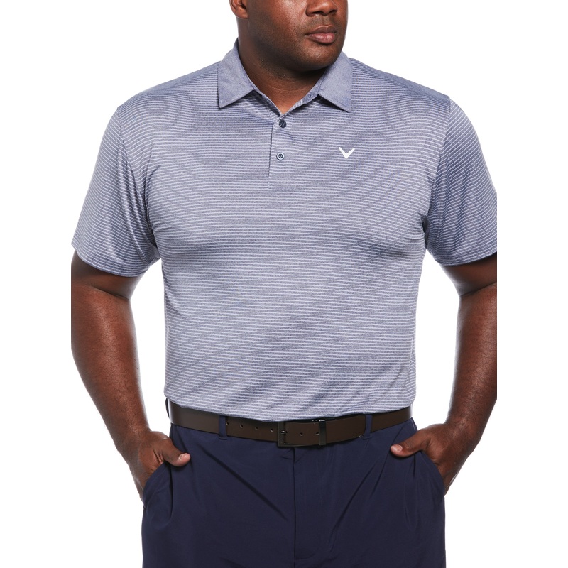 Big & Tall Heather Micro Stripe Golf Polo